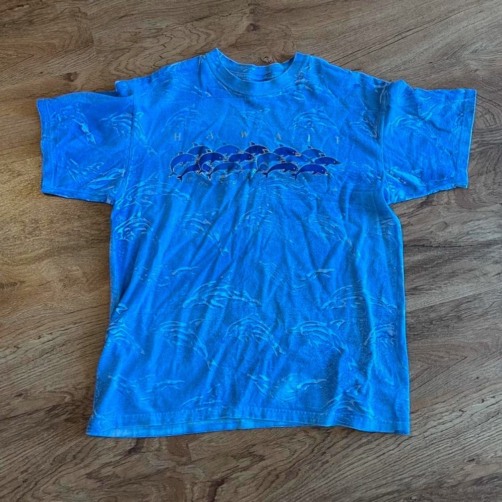 Vintage Hawaii tye dye dolphin graphic tee